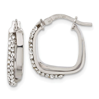 Sterlingsilber Stellux Kristall Quadratisch Creolen