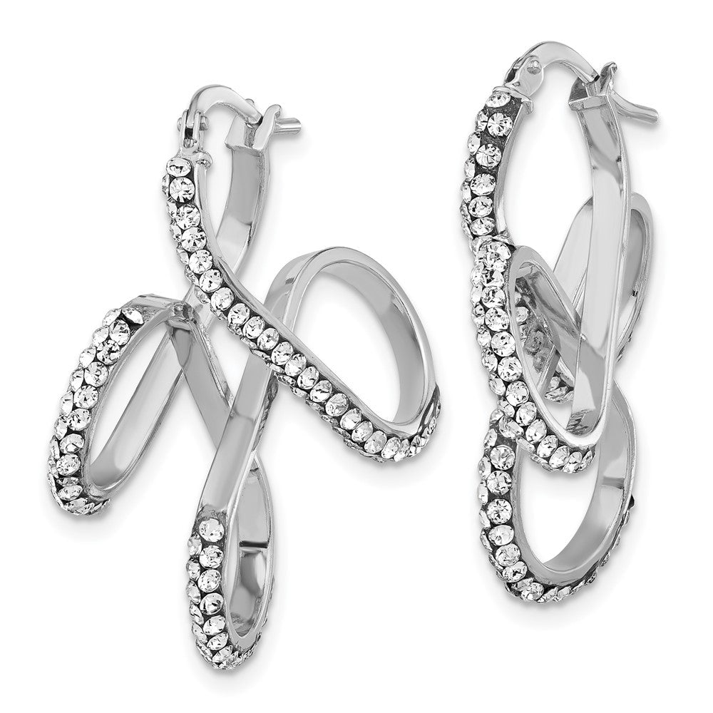 Sterlingsilber Poliert Stellux Kristall 4-loop Ohrhänger