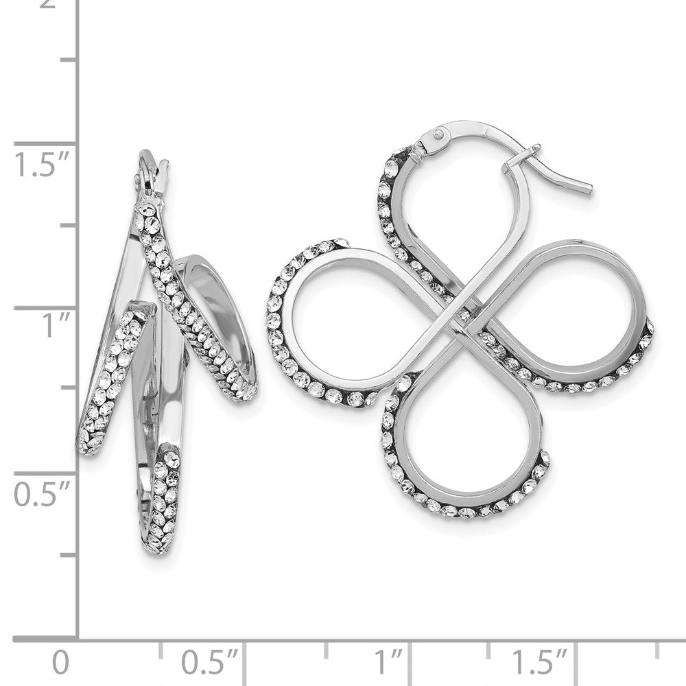 Sterlingsilber Poliert Stellux Kristall 4-loop Ohrhänger