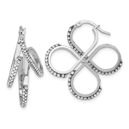 Sterlingsilber Poliert Stellux Kristall 4-loop Ohrhänger