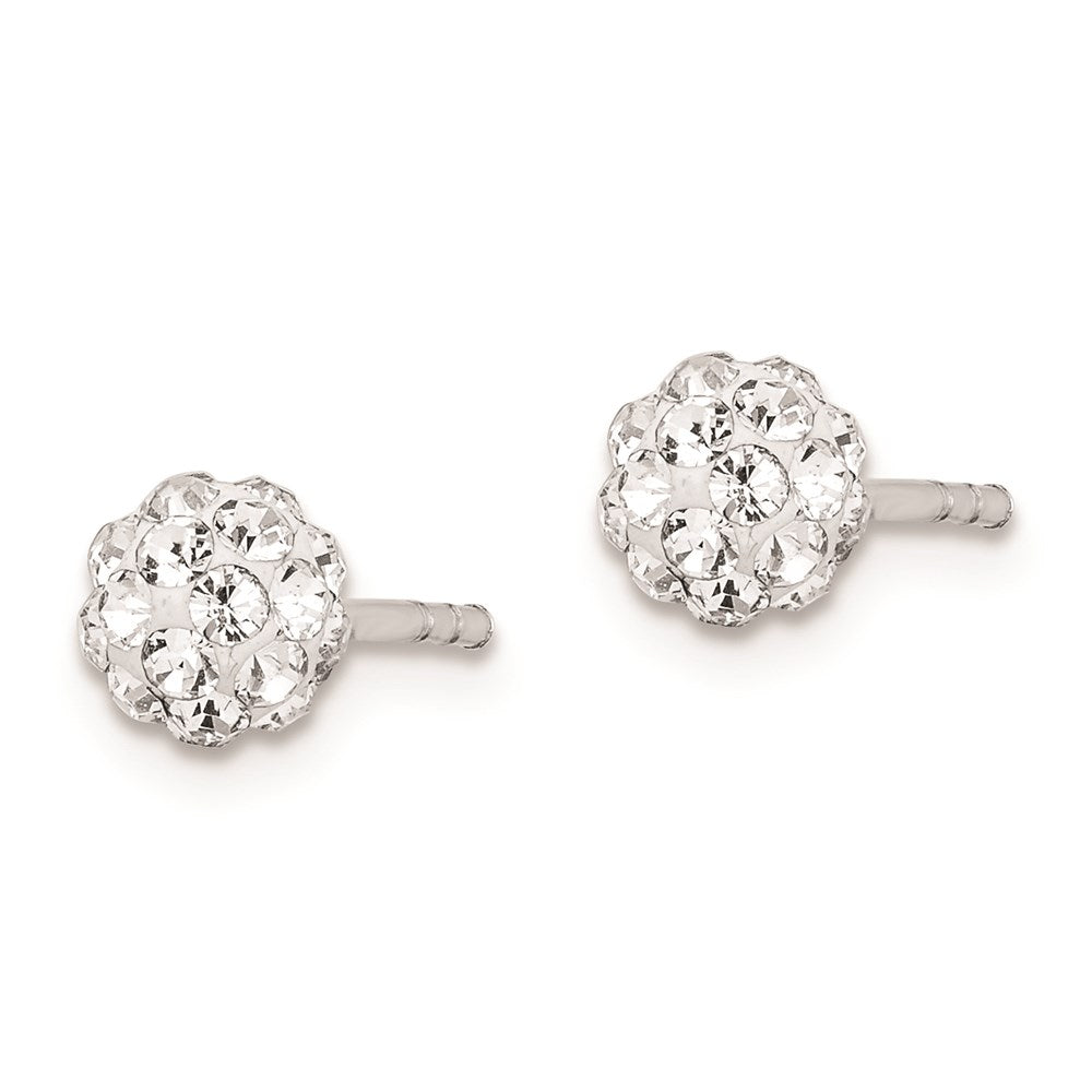 Sterlingsilber Rhodiniert Stellux Kristall Kugel Ohrstecker