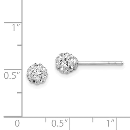 Sterlingsilber Rhodiniert Stellux Kristall Kugel Ohrstecker