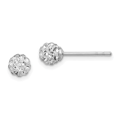 Sterlingsilber Rhodiniert Stellux Kristall Kugel Ohrstecker