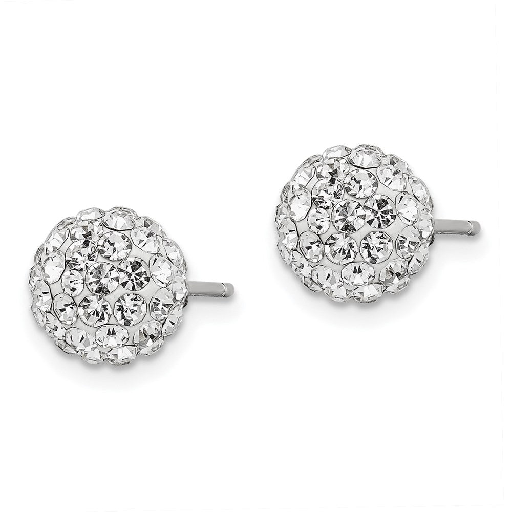 Sterlingsilber Rhodiniert Stecker 8mm Weiß Czech Kristall Ohrringe