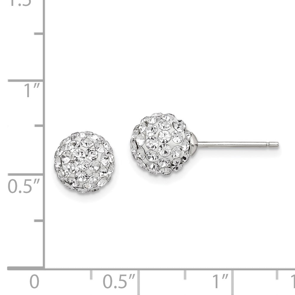 Sterlingsilber Rhodiniert Stecker 8mm Weiß Czech Kristall Ohrringe