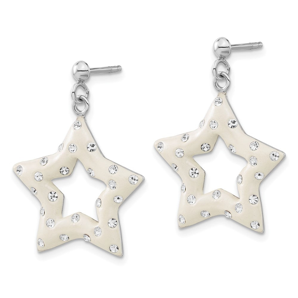 Sterlingsilber Rhodium & Ferido Stellux Kristall Stern Stecker Ohrhänger