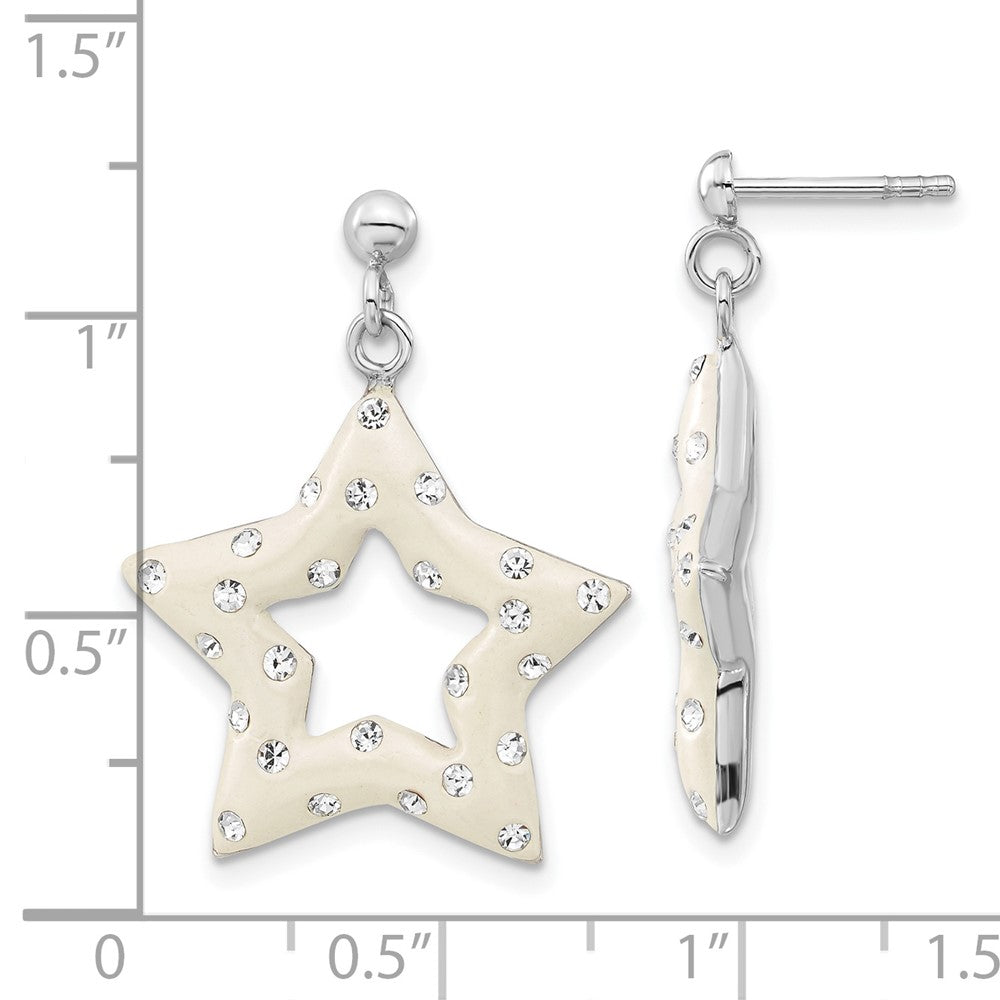 Sterlingsilber Rhodium & Ferido Stellux Kristall Stern Stecker Ohrhänger