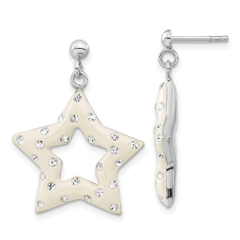 Sterlingsilber Rhodium & Ferido Stellux Kristall Stern Stecker Ohrhänger