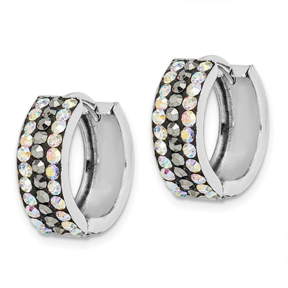 Sterlingsilber Rhodiniert Grau/rainbow Preciosa Klappbar Creolen