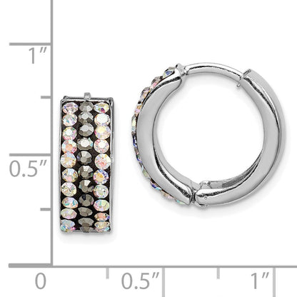Sterlingsilber Rhodiniert Grau/rainbow Preciosa Klappbar Creolen