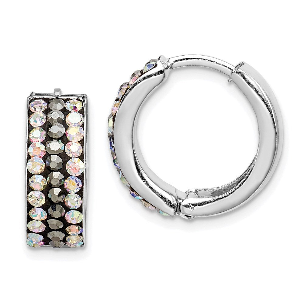 Sterlingsilber Rhodiniert Grau/rainbow Preciosa Klappbar Creolen