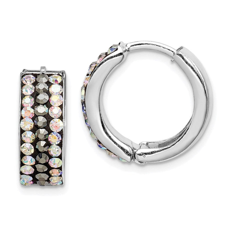 Sterlingsilber Rhodiniert Grau/rainbow Preciosa Klappbar Creolen