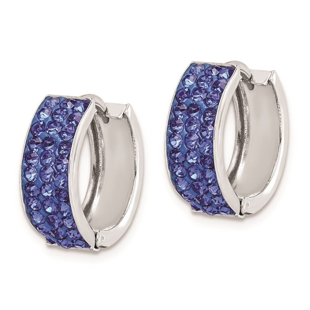 Sterlingsilber Rhodiniert Blau Preciosa Kristall Klappbar Creolen