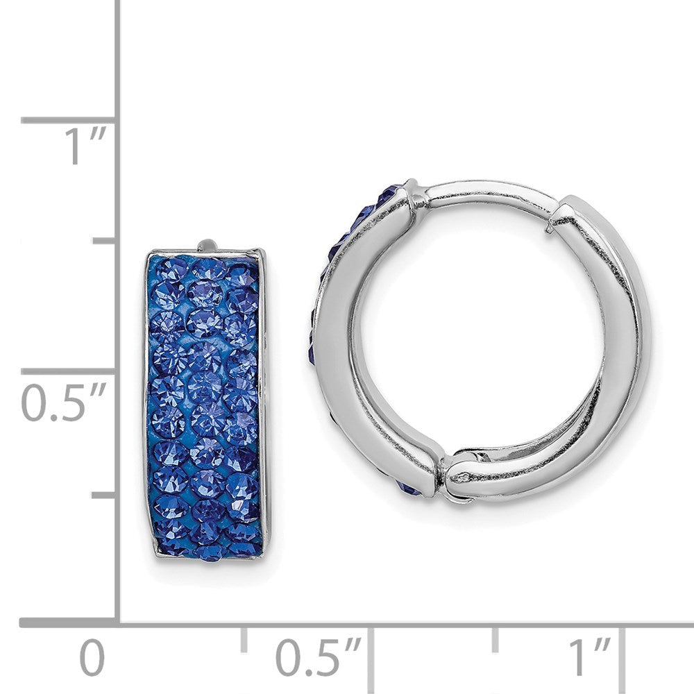 Sterlingsilber Rhodiniert Blau Preciosa Kristall Klappbar Creolen