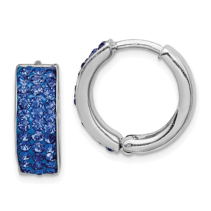Sterlingsilber Rhodiniert Blau Preciosa Kristall Klappbar Creolen