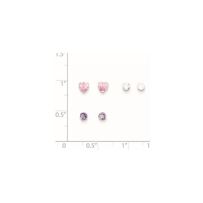 Sterlingsilber 3 Stück Stellux Crystalpost Earringset