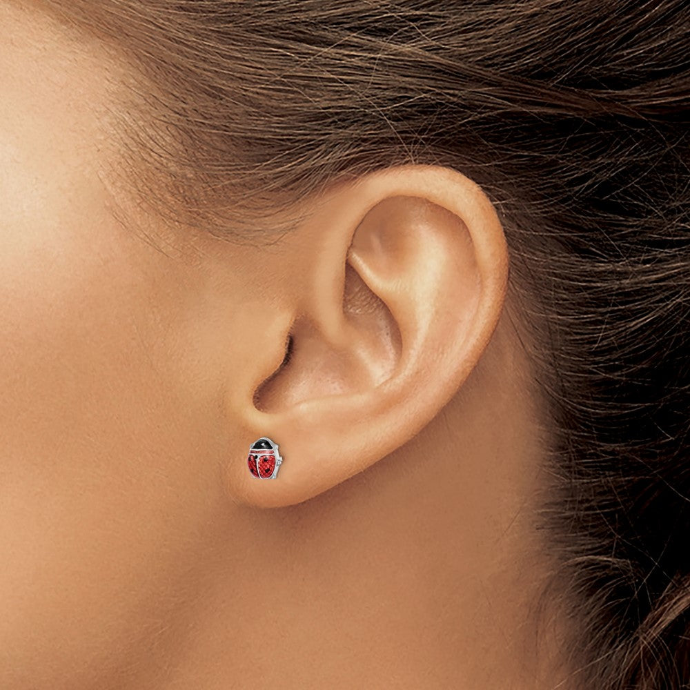 Sterlingsilber Rhodium Poliert Emailliert Damen Bug Ohrstecker