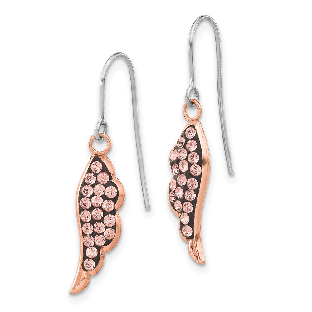 Sterlingsilber Roséfarben Keramik Swarovski Kristall Flügel Ohrhänger