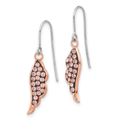 Sterlingsilber Roséfarben Keramik Swarovski Kristall Flügel Ohrhänger
