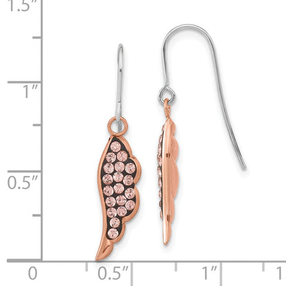 Sterlingsilber Roséfarben Keramik Swarovski Kristall Flügel Ohrhänger