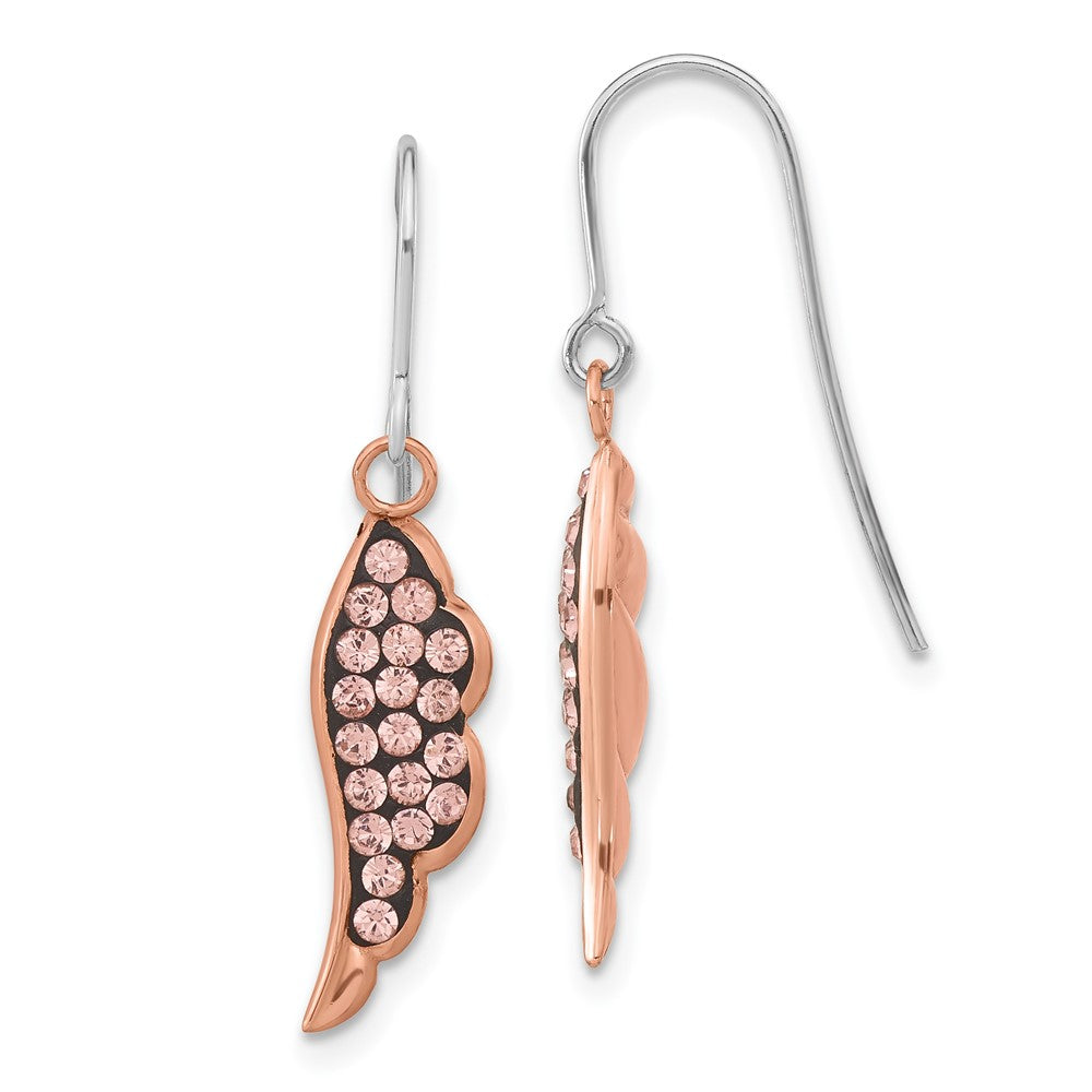 Sterlingsilber Roséfarben Keramik Swarovski Kristall Flügel Ohrhänger