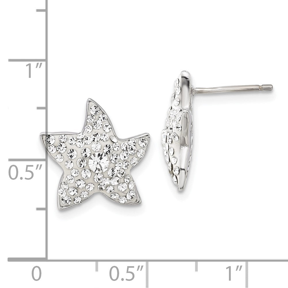 Sterlingsilber & Klar Preciosa Kristall Stern Ohrstecker
