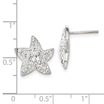 Sterlingsilber & Klar Preciosa Kristall Stern Ohrstecker