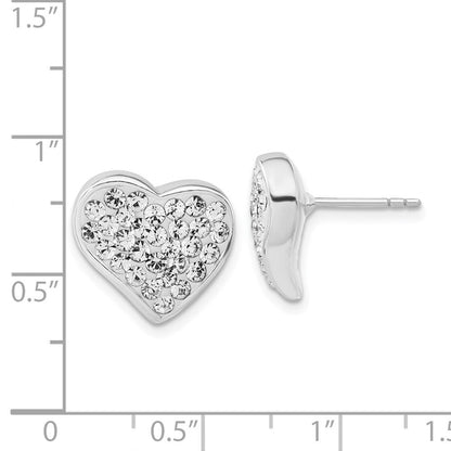 Sterlingsilber Stellux Kristall Herz Ohrstecker