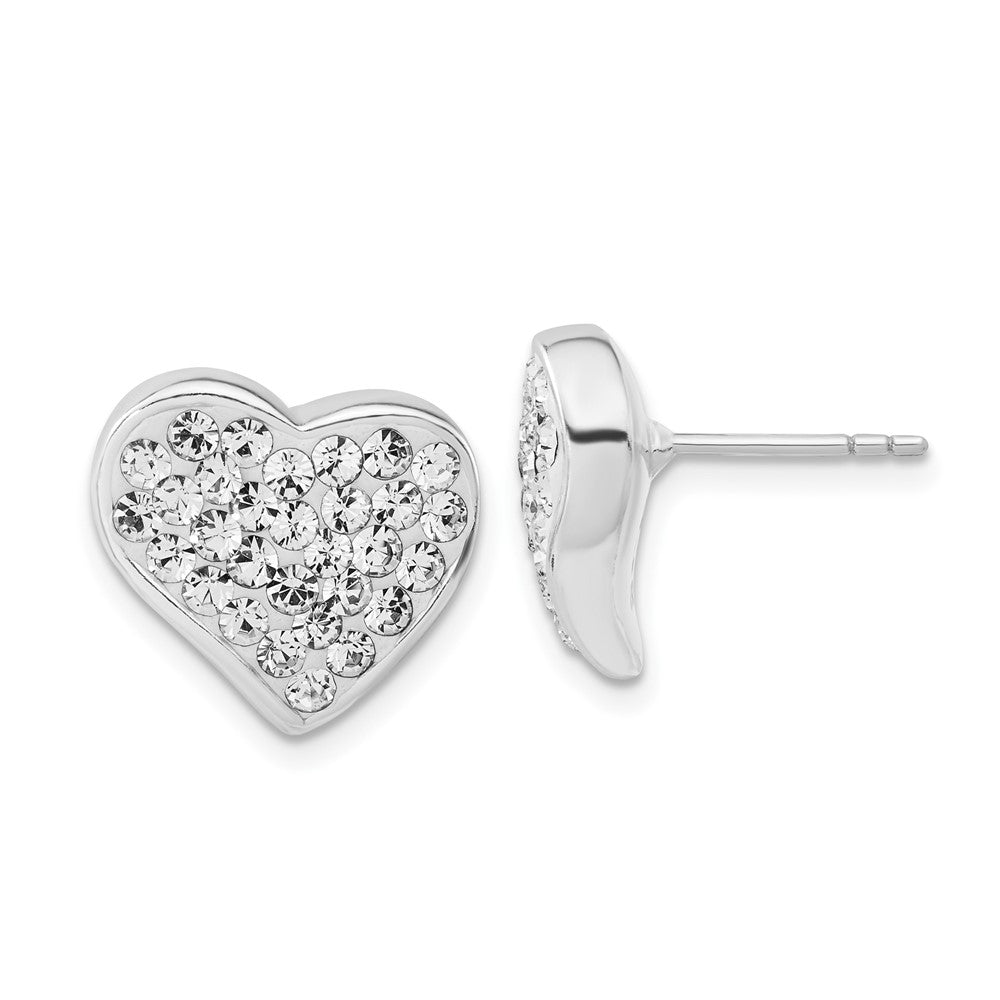 Sterlingsilber Stellux Kristall Herz Ohrstecker