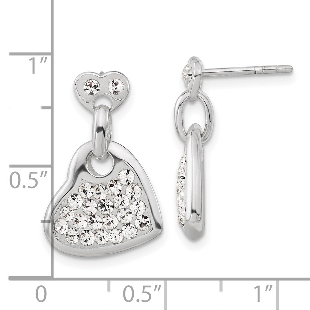 Sterlingsilber Stellux Kristall Herz Stecker Ohrhänger