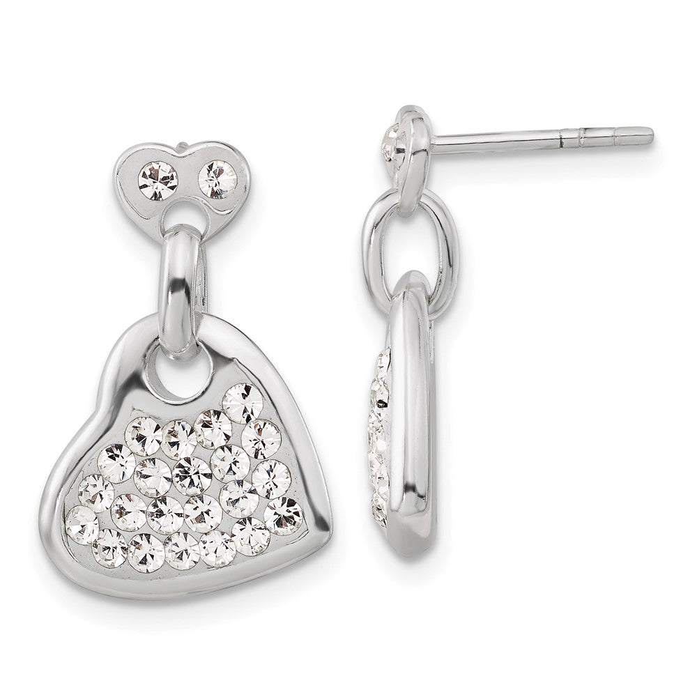 Sterlingsilber Stellux Kristall Herz Stecker Ohrhänger