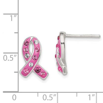 Sterlingsilber Rosa Stellux Kristall Schleife Ohrstecker