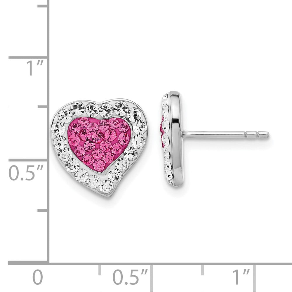 Sterlingsilber Rhodiniert Rosa & Klar Stellux Kristall Herz Ohrstecker