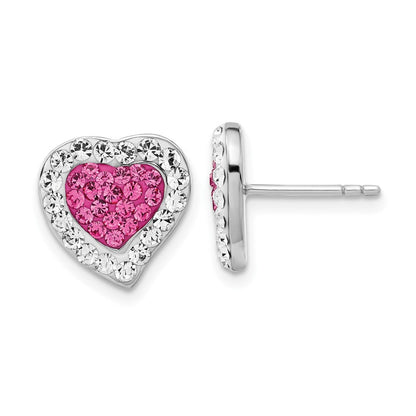 Sterlingsilber Rhodiniert Rosa & Klar Stellux Kristall Herz Ohrstecker
