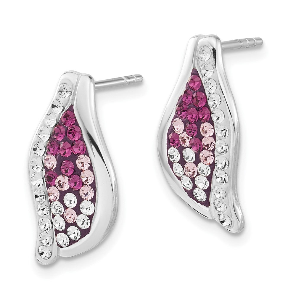 Sterlingsilber Lila, Rosa & Weiß Stellux Kristall Stecker Ohrhänger