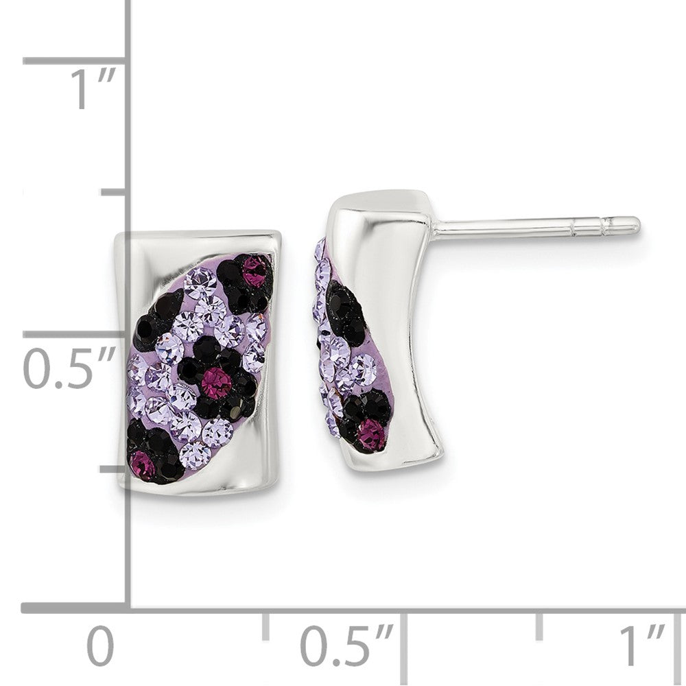 Sterlingsilber Lila & Schwarz Stellux Kristall Animal Druck Ohrstecker