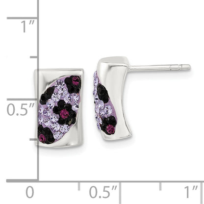 Sterlingsilber Lila & Schwarz Stellux Kristall Animal Druck Ohrstecker