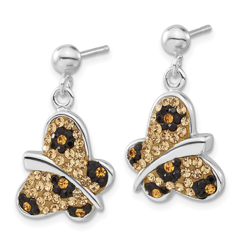Sterlingsilber Stellux Kristall Animal Druck Schmetterling Stecker Ohrhänger