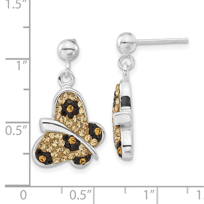 Sterlingsilber Stellux Kristall Animal Druck Schmetterling Stecker Ohrhänger