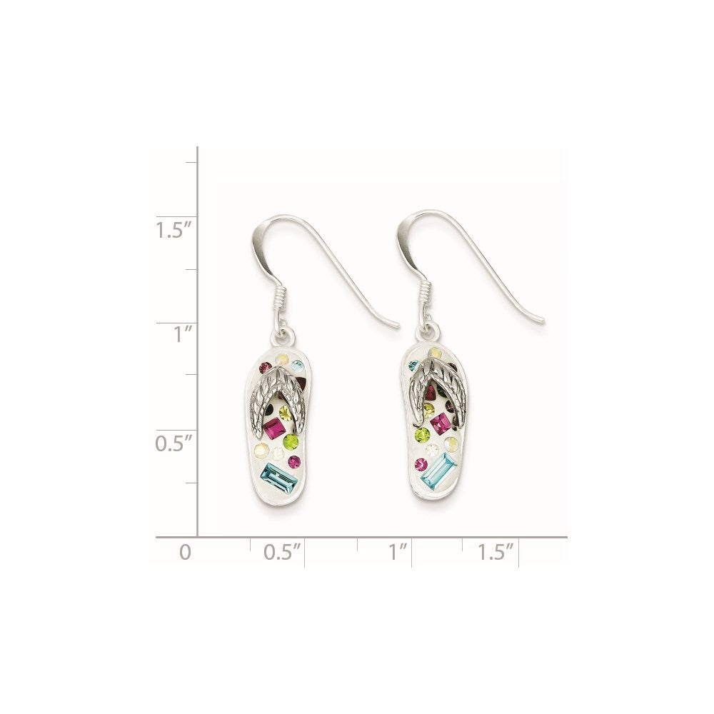 Sterlingsilber Stellux Kristall Mehrfarbig/white Flip Flop Ohrringe