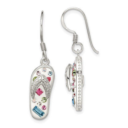 Sterlingsilber Stellux Kristall Mehrfarbig/white Flip Flop Ohrringe