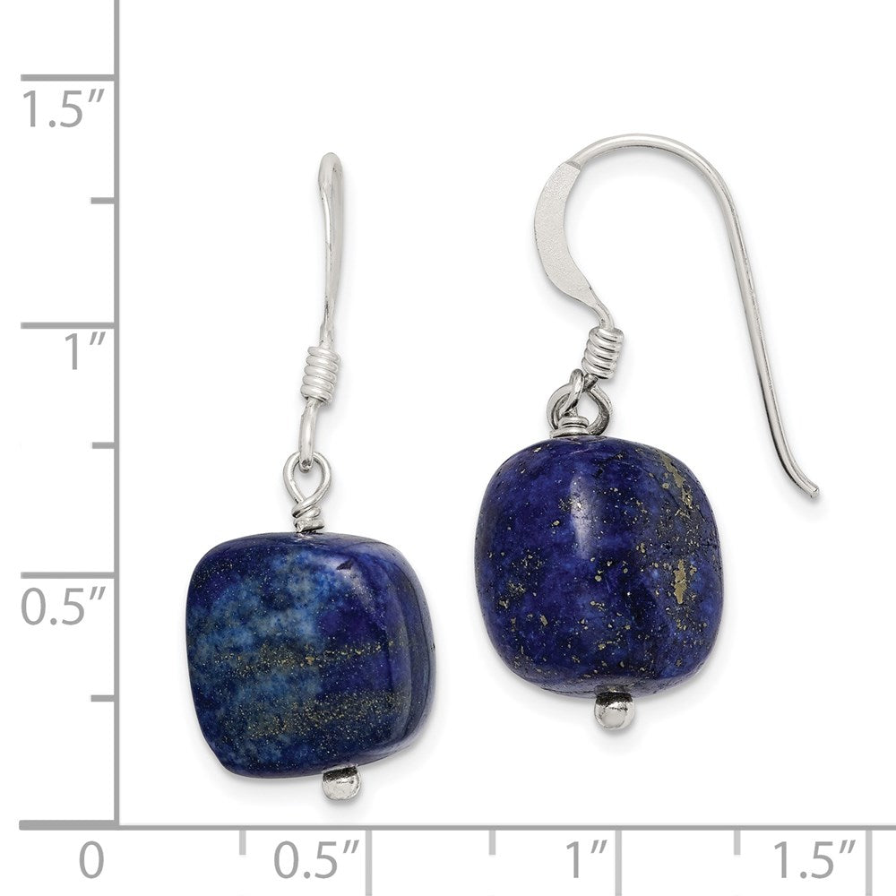 Sterlingsilber Poliert Blau Sodalite Cube Ohrhänger