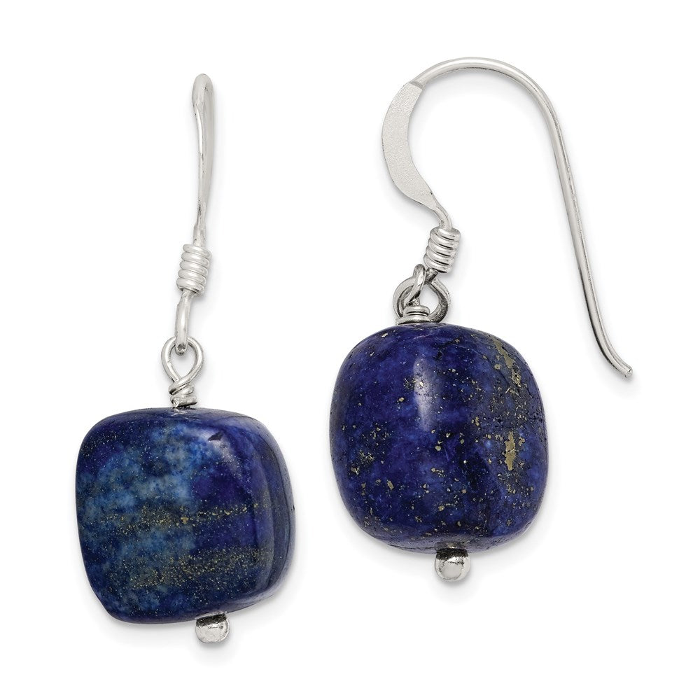 Sterlingsilber Poliert Blau Sodalite Cube Ohrhänger