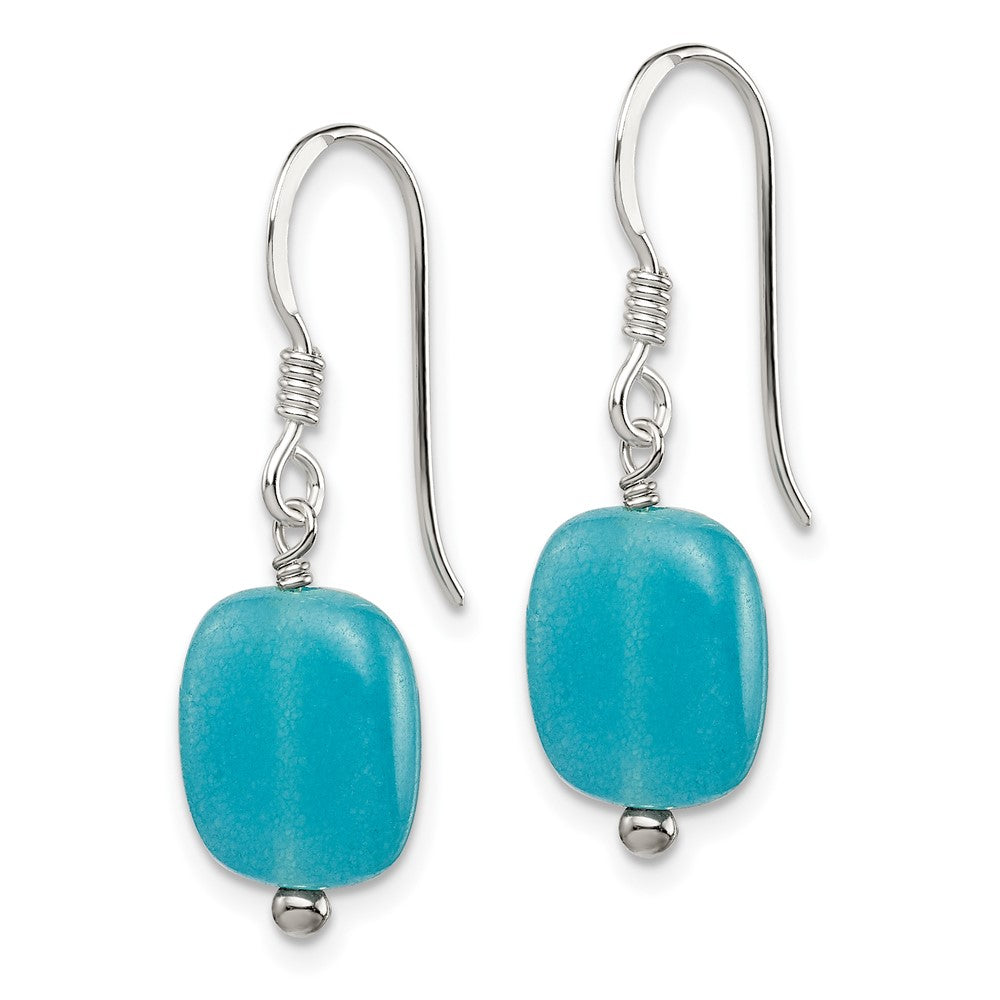 Sterlingsilber Poliert Aquamarin-color Glas Ohrhänger