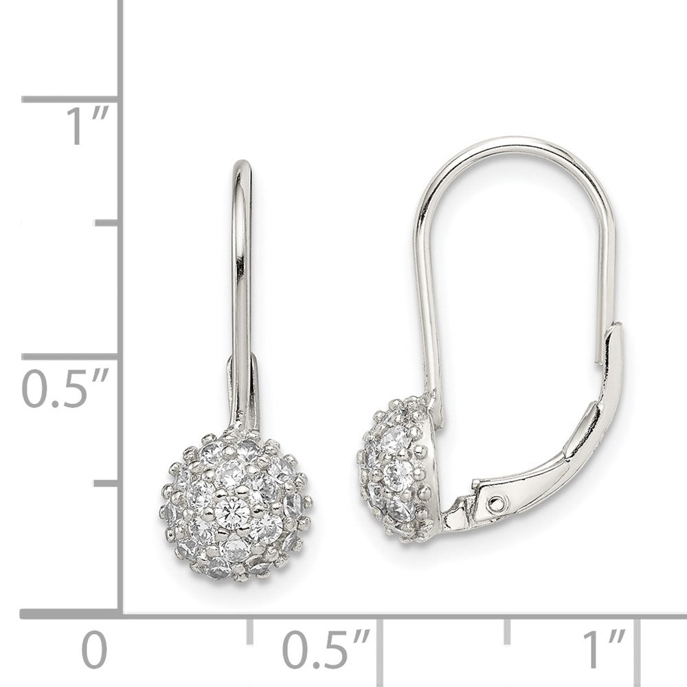 Sterlingsilber Rhodiniert Zirkonia Ohrhänger mit Brisur