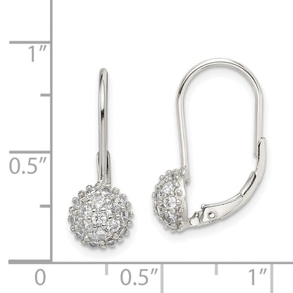 Sterlingsilber Rhodiniert Zirkonia Ohrhänger mit Brisur
