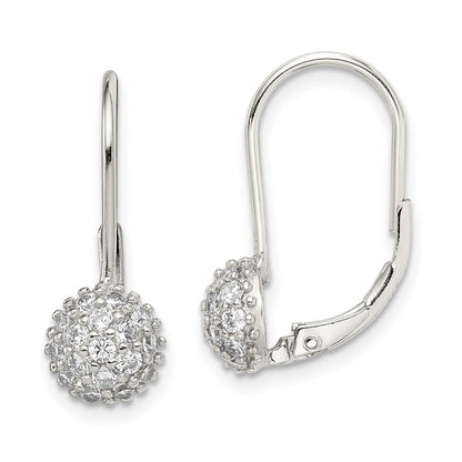 Sterlingsilber Rhodiniert Zirkonia Ohrhänger mit Brisur