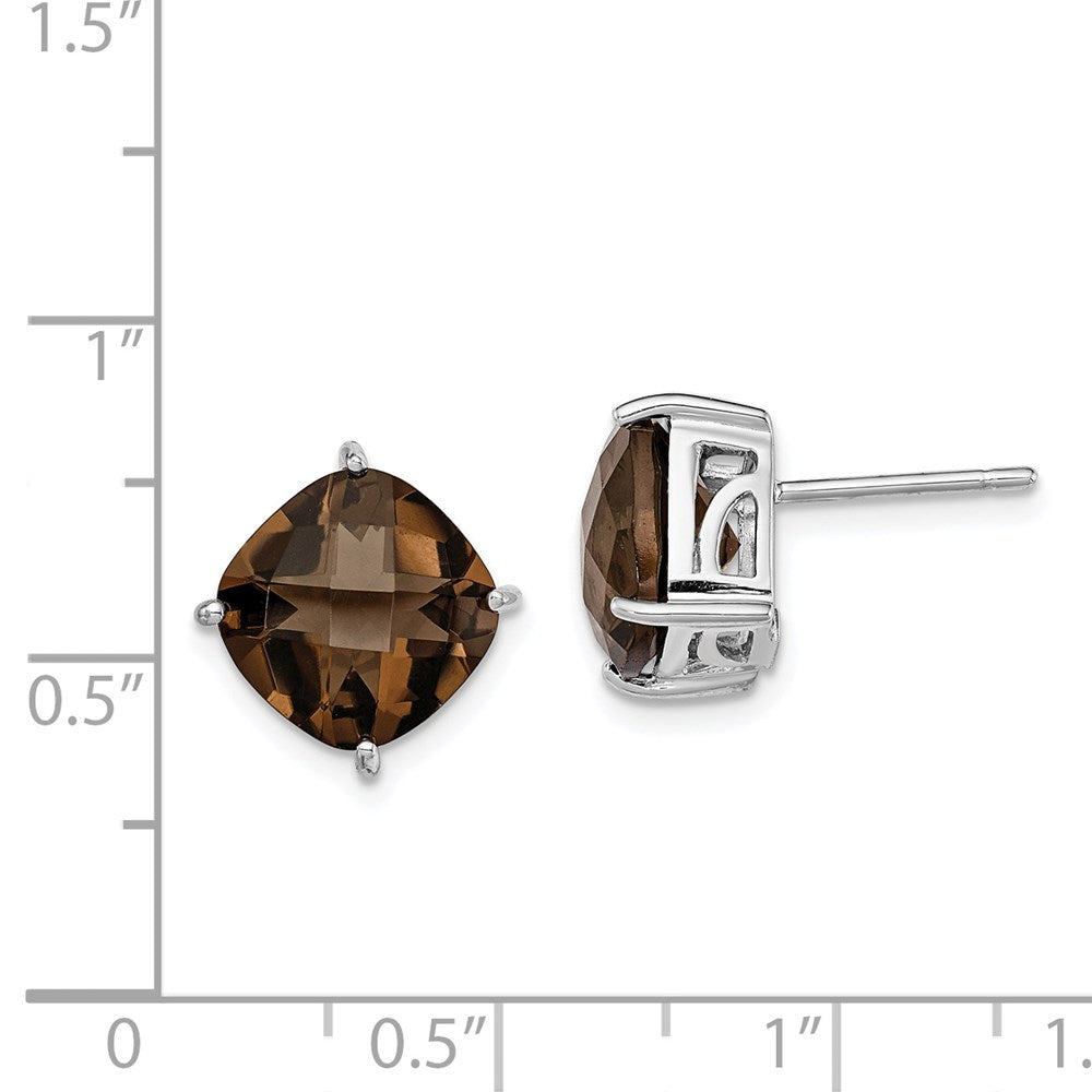 Sterlingsilber Rhodiniert Rauch Quarz Ohrringe