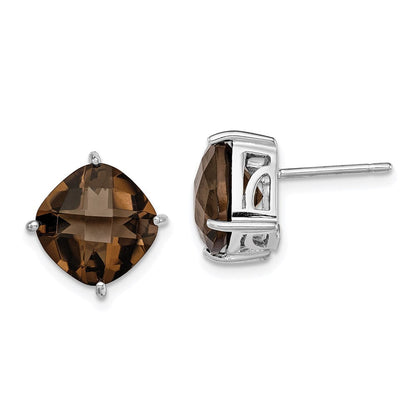 Sterlingsilber Rhodiniert Rauch Quarz Ohrringe