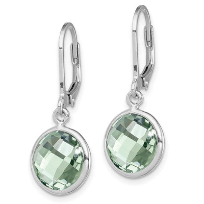 Sterlingsilber Rhodiniert Grün Quarz Ohrringe